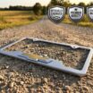 Chevy Gold Bowtie Brushed Chrome Open License Plate Frame image 2