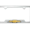 Chevy Gold Bowtie Brushed Chrome Open License Plate Frame image 1