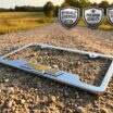 Chevy Gold Bowtie Chrome Open License Plate Frame image 2