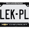 Chevy Silverado Open Black License Plate Frame image 1