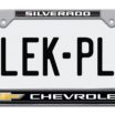 Chevy Silverado Standard Chrome License Plate Frame image 1