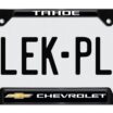 Chevrolet Tahoe Black Metal Open License Plate Frame image 4