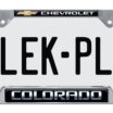 Colorado Chevy Open Chrome License Plate Frame image 1
