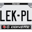Corvette 1968 Chrome Open License Plate Frame image 6