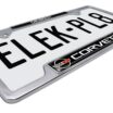 Corvette 1982 Chrome Open License Plate Frame image 4