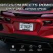 Corvette 1997 Chrome Open License Plate Frame image 2