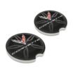 Corvette Crossed Flags C8 Ceramic Car Coasters – 2 Pack image 1