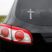 Cross 3D Silver Reflective Decal image 2