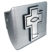 Cross with Fish Emblem on Brushed Hitch Cover image 1