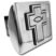 Cross with Fish Emblem on Chrome Hitch Cover image 1