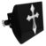Pointed Cross Black Plastic Hitch Cover image 1