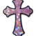 Scalloped Cross Pink 3D Reflective Decal image 1