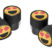 Heart Emoji Valve Stem Caps - Black Knurling image 1