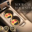 Smiley Heart Eyes Car Coasters image 2