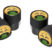 Puke Emoji Valve Stem Caps - Black Knurling image 1