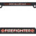 Firefighter Black Plastic Open License Plate Frame image 1