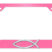 Christian Fish Crystal Pink Open License Plate Frame image 1