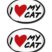 I Love My Cat 3D Decal 2-Pack image 1