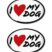 I Love My Dog 3D Decal 2-Pack image 1