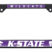 Kansas State University Wildcats Black License Plate Frame image 1