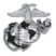 Marines Premium Anchor Chrome Emblem with Black Accent image 1