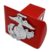 Marines Premium Emblem with Silver Accent on Red Metal Hitch Cover image 3