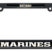 Full-Color Marines Retired Black Plastic License Plate Frame image 1