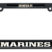Full-Color Marines Semper Fi Black Plastic License Plate Frame image 1