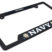 Full-Color Navy Retired Black Plastic Open License Plate Frame image 3