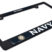 Full-Color Navy Retired Black Plastic License Plate Frame image 2