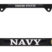 Navy 3D Black Metal License Plate Frame image 1