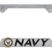 Navy 3D Chrome Metal Cutout License Plate Frame image 1