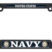 Full-Color US Navy Black Plastic Open License Plate Frame image 1