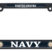 Full-Chrome US Navy Black Plastic License Plate Frame image 1