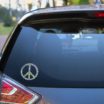 Reflective Silver Peace Sign Decal image 2