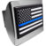 Police Flag Black on Chrome Hitch Cover image 1