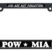 POW Black Plastic License Plate Frame image 1