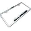 Chevy Black Silverado Brushed Open License Plate Frame image 8