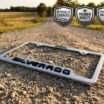 Chevy Black Silverado Chrome Open License Plate Frame image 2