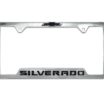 Chevy Black Silverado Chrome Open License Plate Frame image 1