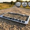 Chevy Black Silverado Brushed License Plate Frame image 2