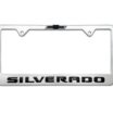 Chevy Black Silverado Brushed License Plate Frame image 1