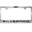 Chevy Black Silverado Chrome License Plate Frame image 1