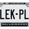 Silverado Chevy Open Chrome License Plate Frame image 1