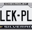 Silverado Chevy Standard Chrome License Plate Frame image 1