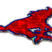 SMU Mustang Red 3D Reflective Decal image 3