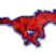 SMU Mustang Red 3D Reflective Decal image 1