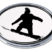Snowboarding White Chrome Emblem image 1