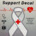 Frontline Support White Ribbon Decal image 1