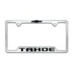 Chevy Black Tahoe Brushed Open License Plate Frame image 1